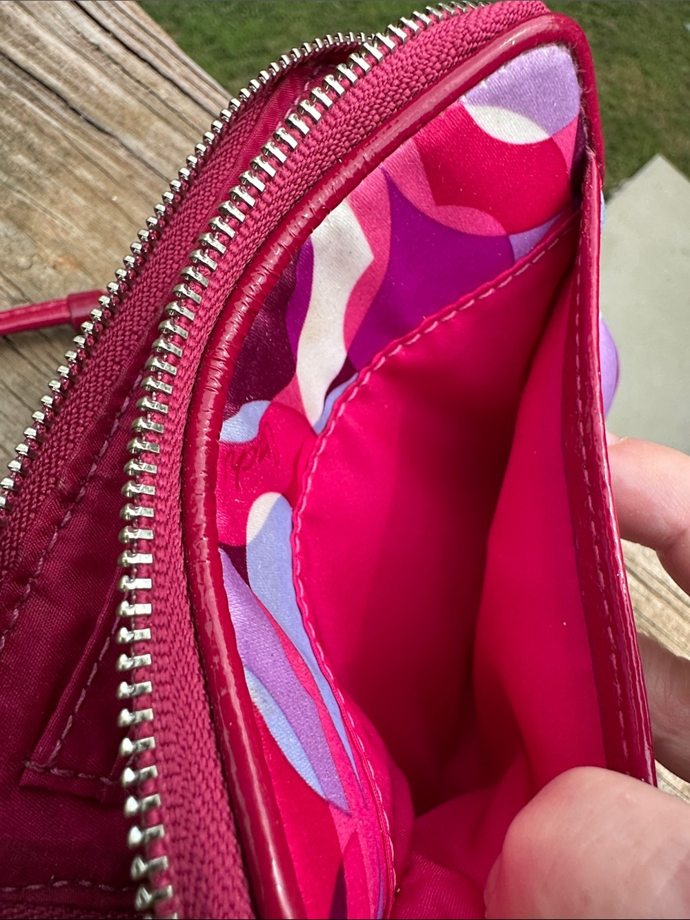 Coach Poppy Pink Patterned Wristlet - Coach - Picture 5 of 8